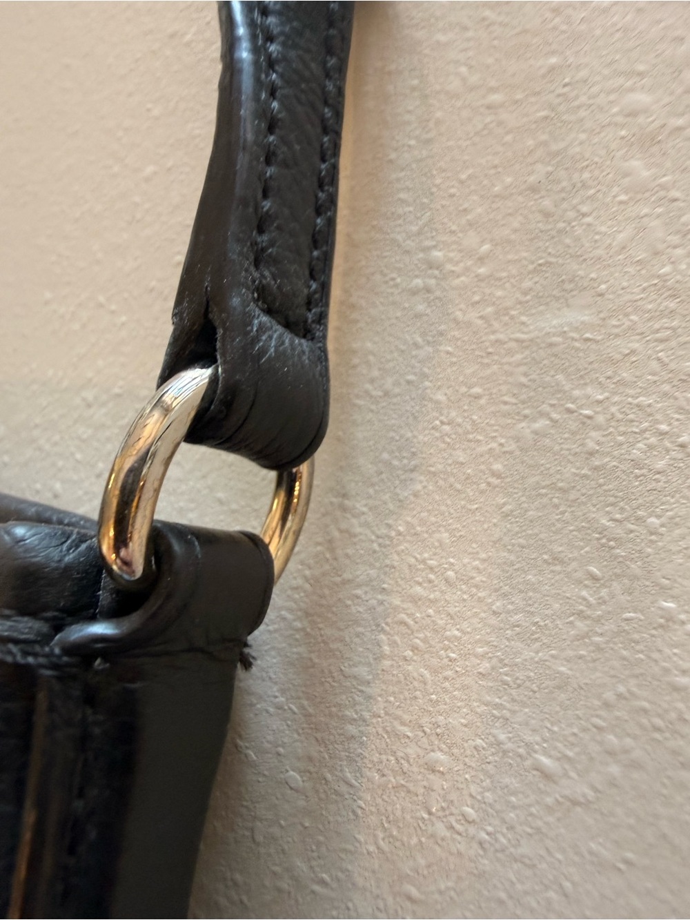 COACH Black Pebbled Leather Crossbody with Gold Logo - Picture 9 of 12